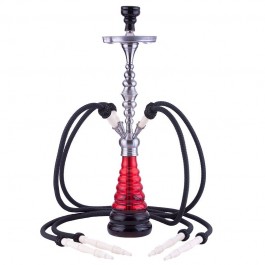 Narghilè - Shisha - "Argentina" Nero-Rosso 4 canne - h 76cm